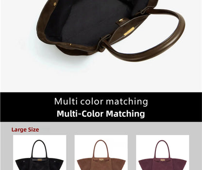 Demellier – sac fourre-tout en cuir suédé pour femmes, grande capacité, en forme de boulette, sous les bras, Style rétro américain, sac à main à usage quotidien