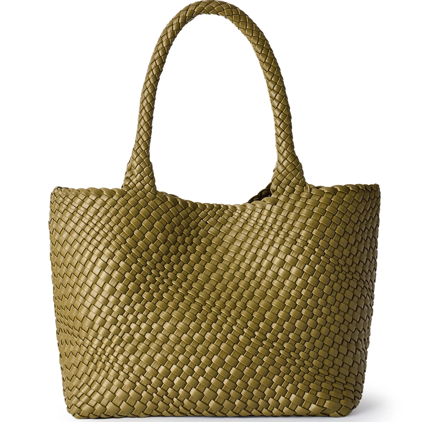 Sac fourre-tout tissé pour femme, sacs à main à bandoulière en cuir végétalien, fourre-tout de plage d'été à la mode, grands fourre-tout de voyage
