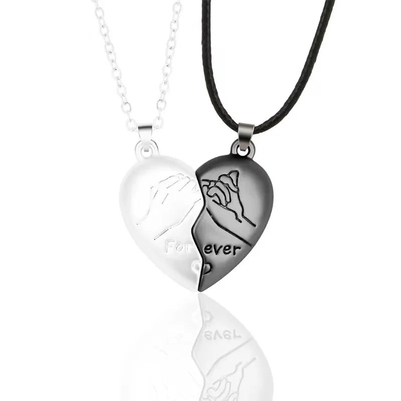 Collier couple Électrocardiogramme cœur magnétique – Symbole d’amour