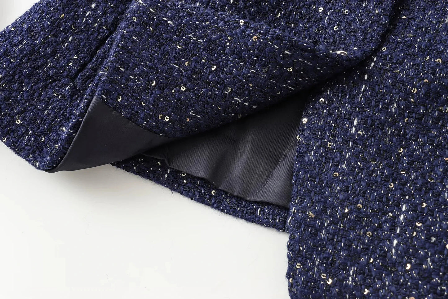 Gilet bleu à paillettes pour femmes, nouvelle mode avec ceinture, manteau sans manches, Streetwear Chic, automne 2025